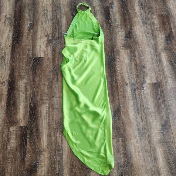 Retrofete Maria Dress in Lime Punch Green Rhinestone Neckline Open Back Small - Picture 7 of 12